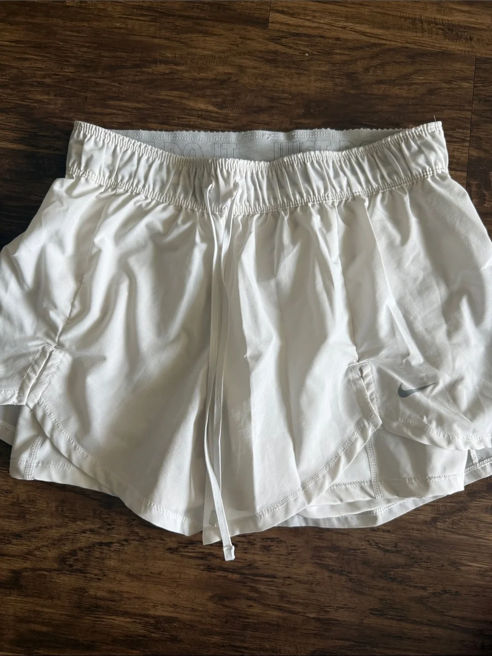 NWOT Nike White Women's Athletic Running Shorts with Drawstring